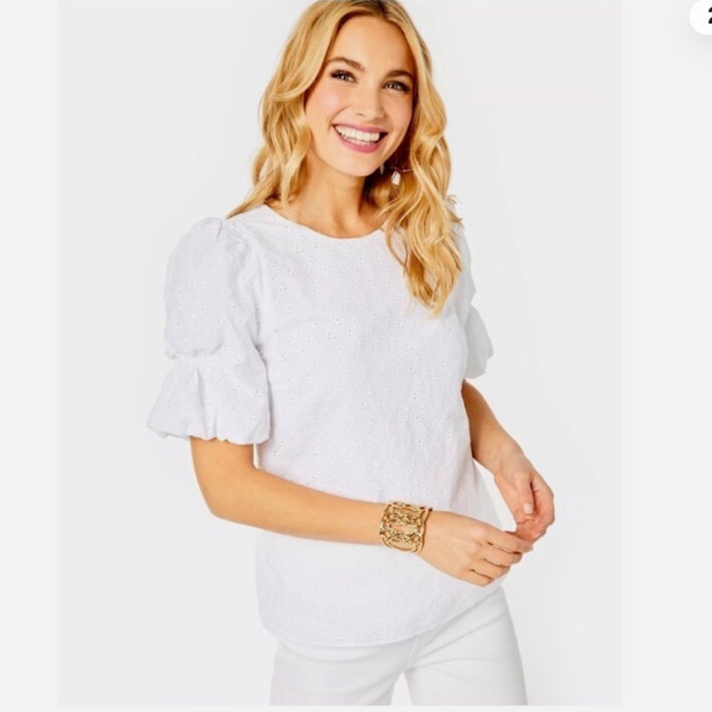 Lilly Pulitzer - Lailah Eyelet Top in Resort White